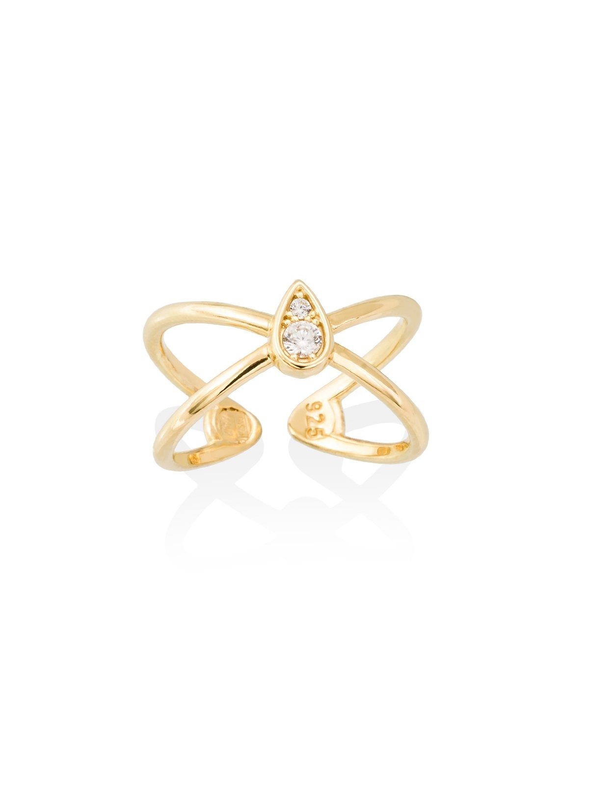 Joyera Kattalin - Joyera - Anillos - Anillo de plata doble aro cruzado - Foto 1
