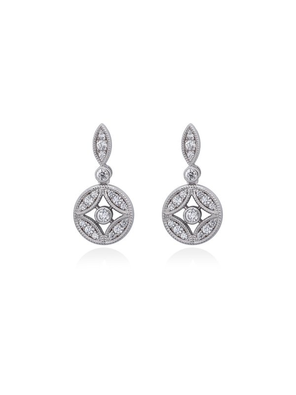 Joyería Kattalin - NOVEDADES en Joyas para novias, Pendientes, - Compromiso, Joyería - Pendientes de plata vintage art decó orla redonda Joyería Kattalin - NOVEDADES en Joyas para novias, Pendientes, - Compromiso, Joyería - Pendientes de plata vintage art decó orla redonda