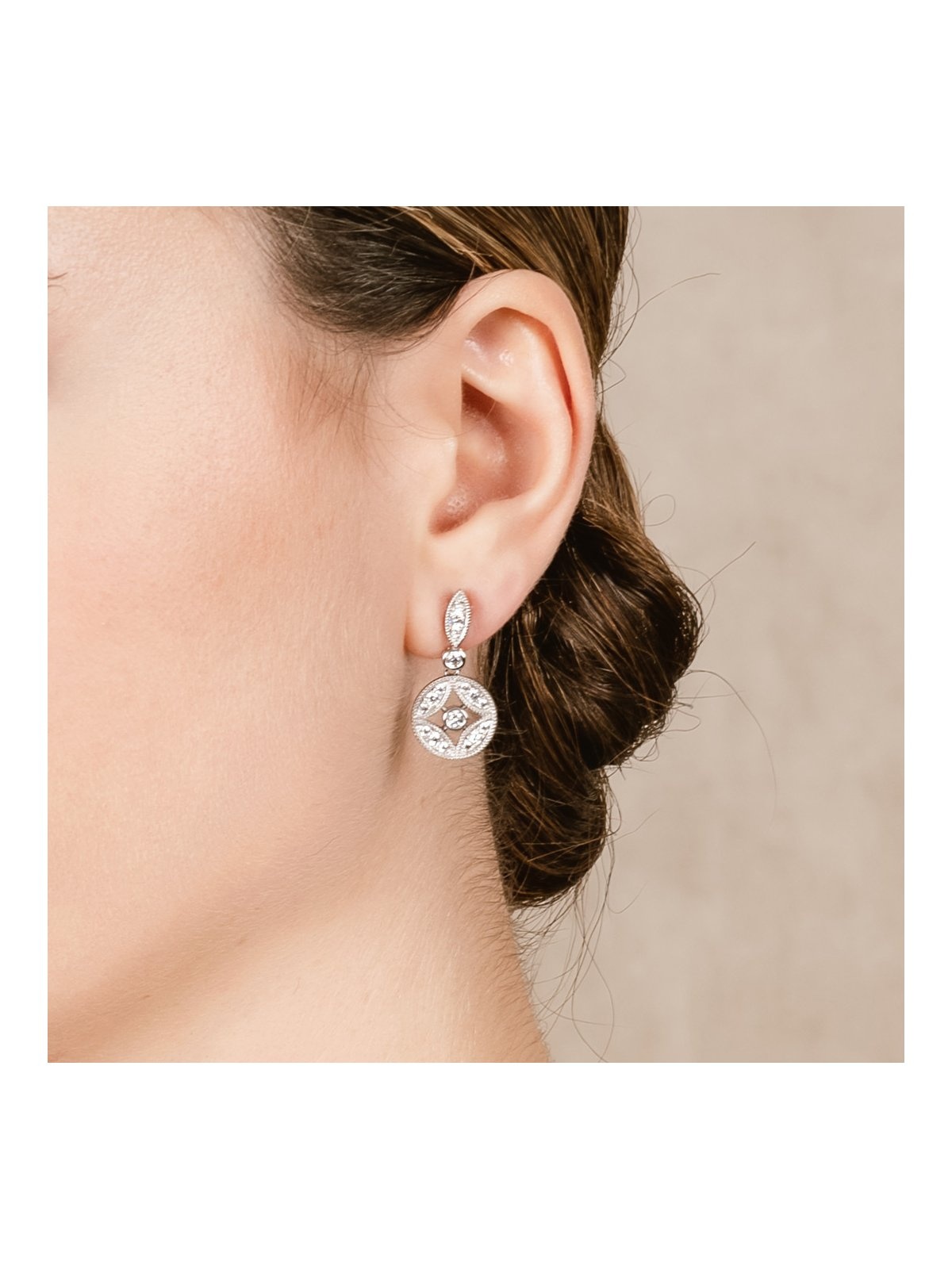 Joyera Kattalin - Compromiso, Joyera - Joyas para novias, Pendientes - Pendientes de plata vintage art dec orla redonda - Foto 3