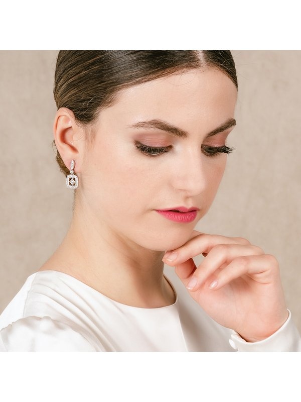 Joyera Kattalin - Compromiso, Joyera - Joyas para novias, Pendientes - Pendientes de plata orla cushion - Foto 2