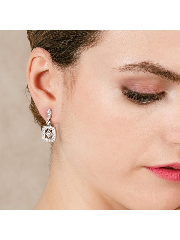 Joyera Kattalin - Compromiso, Joyera - Joyas para novias, Pendientes - Pendientes de plata orla cushion - Foto 3