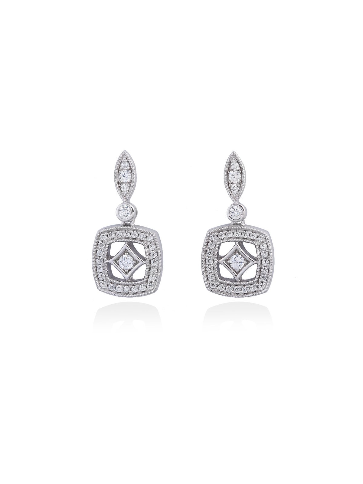 Joyera Kattalin - Compromiso, Joyera - Joyas para novias, Pendientes - Pendientes de plata orla cushion - Foto 1