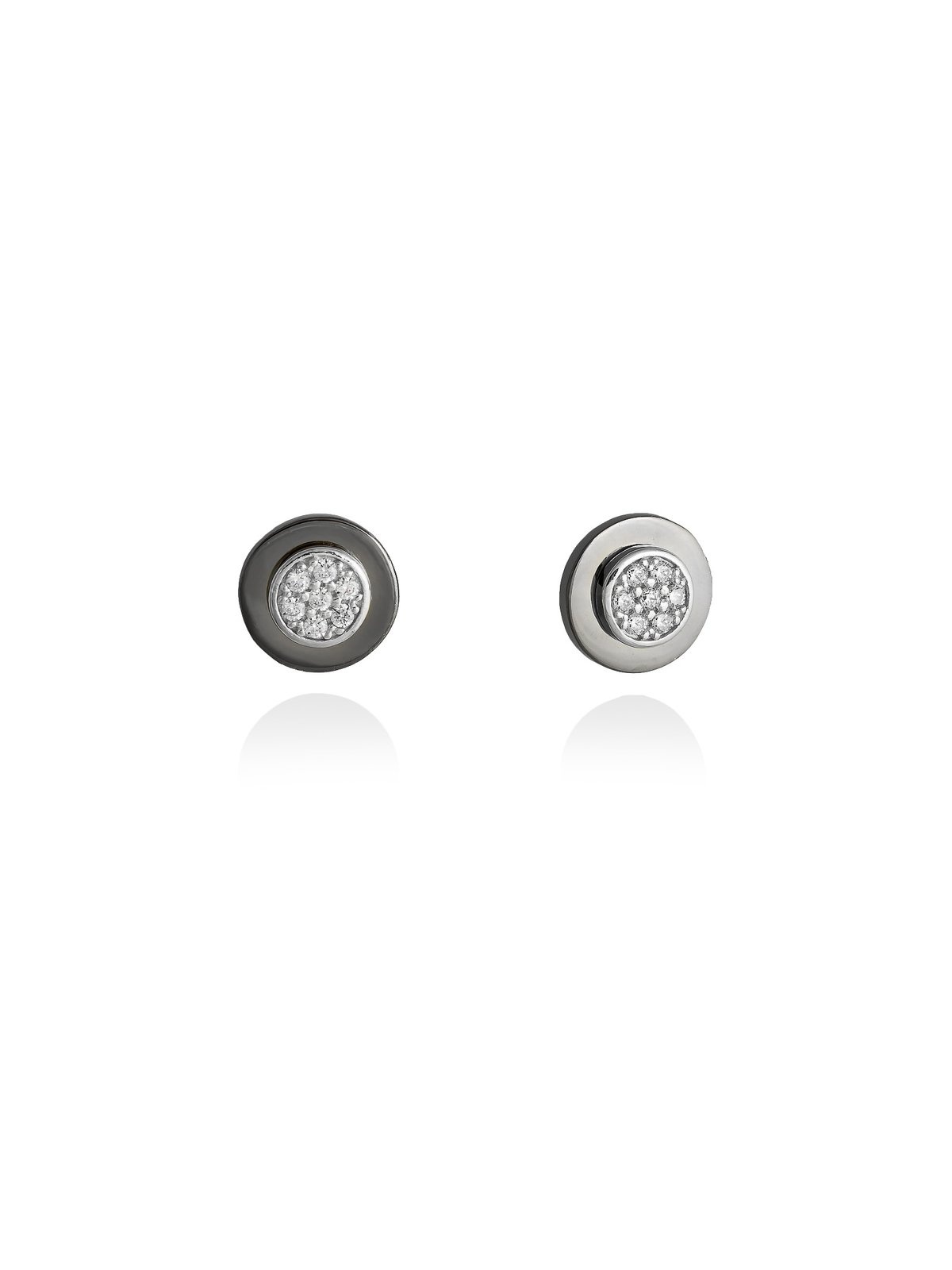 Joyera Kattalin - Joyera - Pendientes - Pendientes LEO Blanco en plata negra - Foto 1