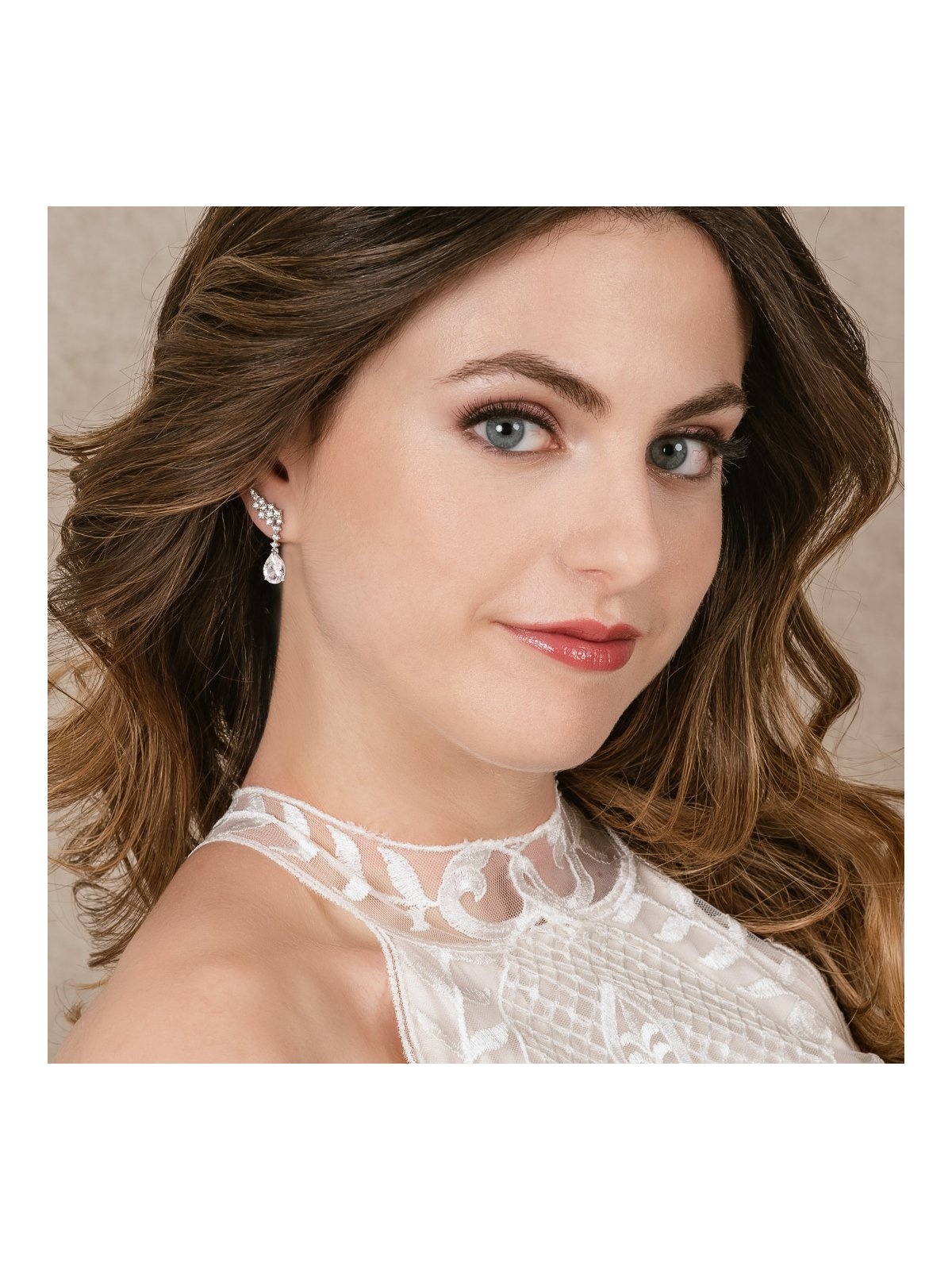 Joyera Kattalin - Joyera - Pendientes - Pendientes para novias modernas estilo trepador en plata - Foto 2
