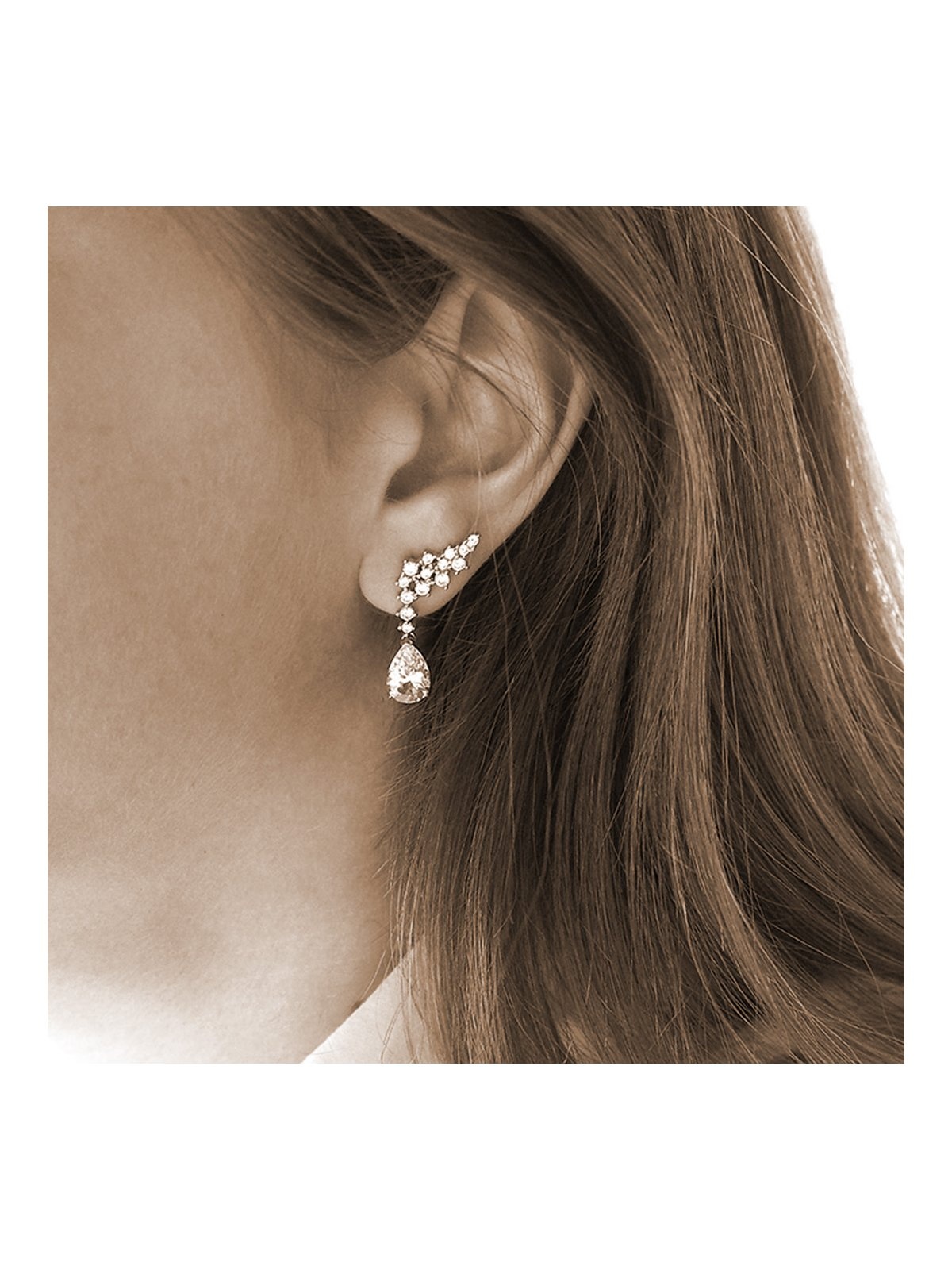 Joyera Kattalin - Joyera - Pendientes - Pendientes para novias modernas estilo trepador en plata - Foto 4