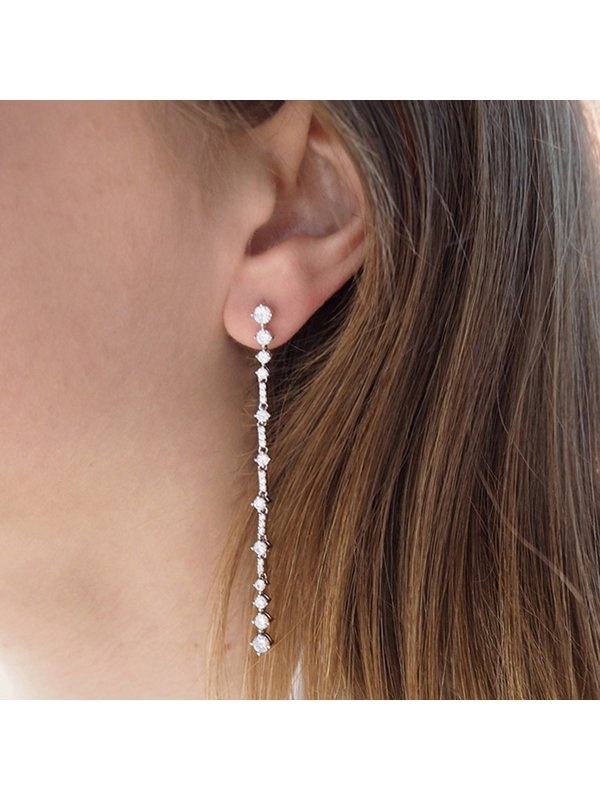 Joyera Kattalin - Compromiso, Joyera - Joyas para novias, Pendientes - Pendientes de plata riviere largo - Foto 4