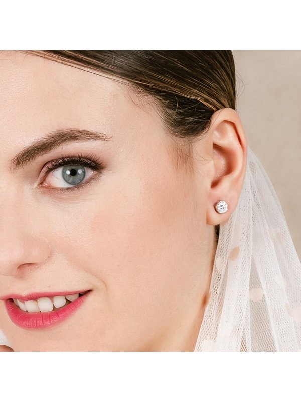 Joyera Kattalin - Compromiso, Joyera - Joyas para novias, Pendientes - Pendientes de plata pav con circonita blanca - Foto 3