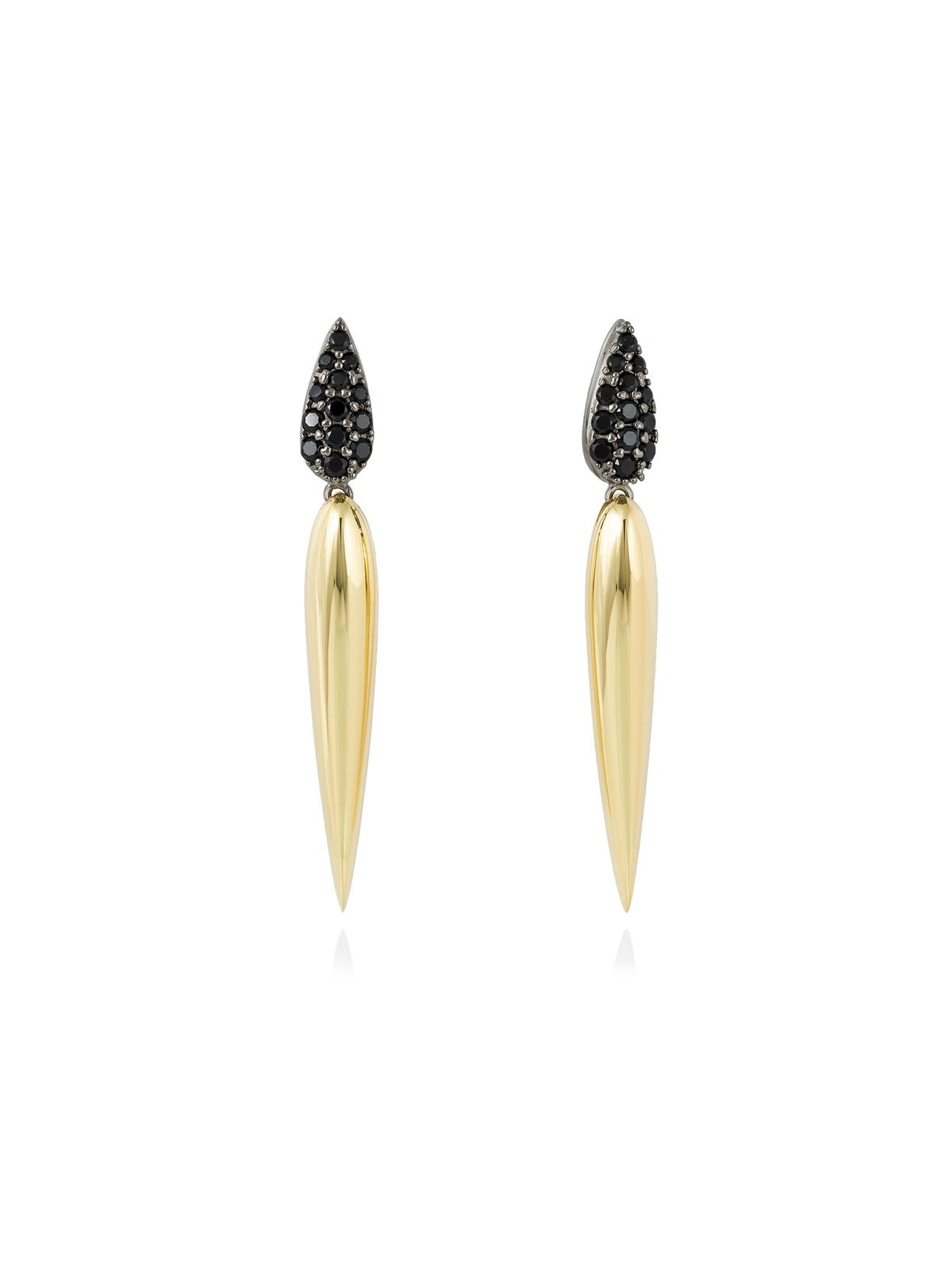 Joyera Kattalin - Joyera - Pendientes - Pendientes TRUCO Negro en plata dorada - Foto 1