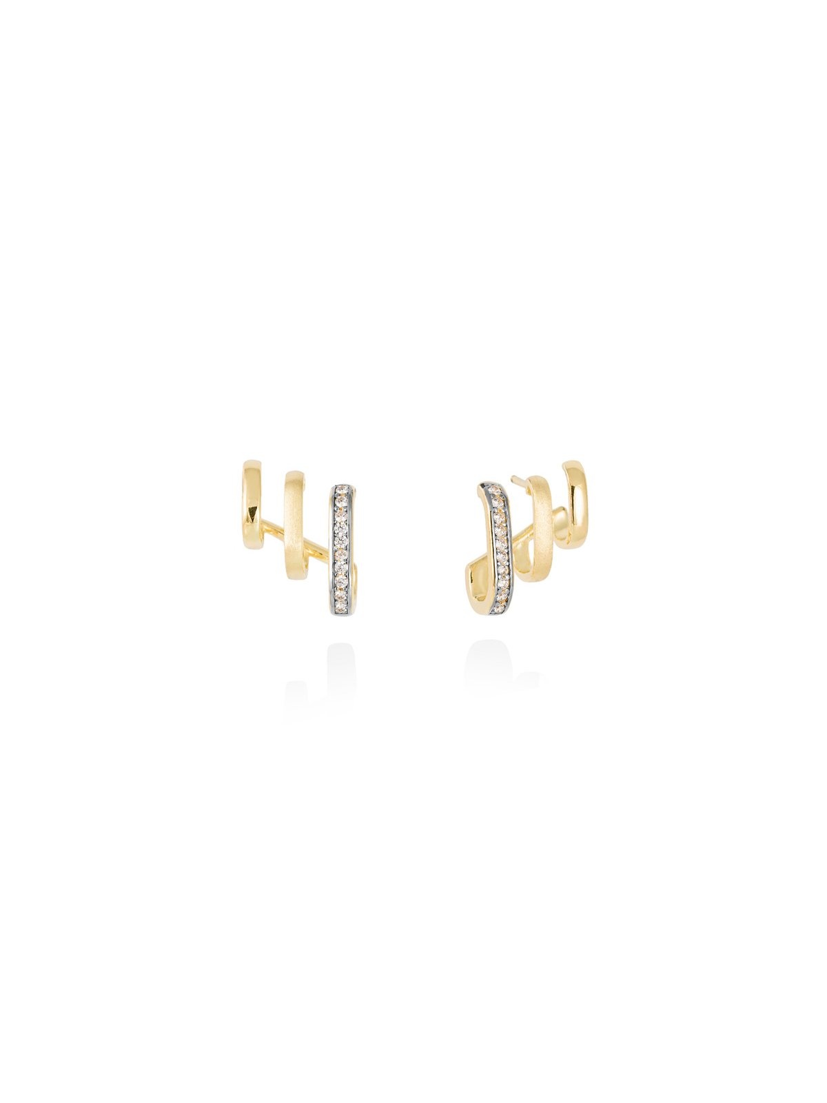 Joyera Kattalin - Joyera - Pendientes - Pendientes ENCORE blanco en plata dorada - Foto 1
