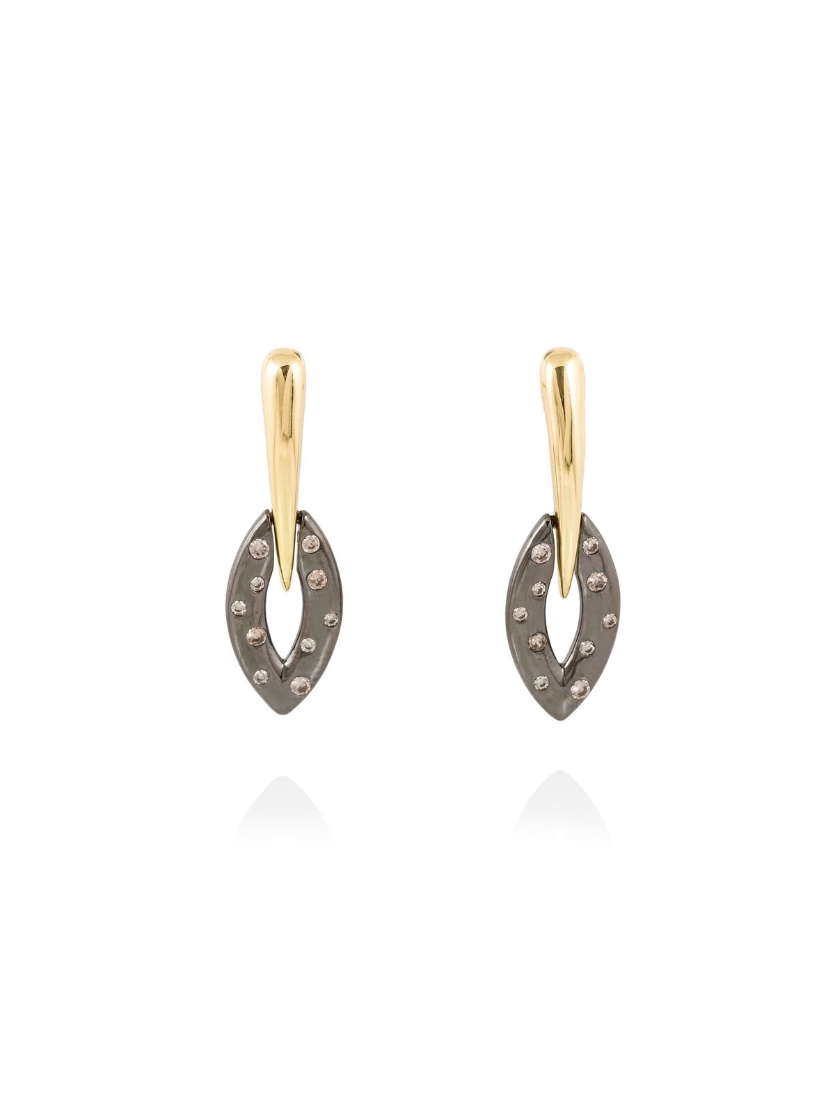 Joyera Kattalin - Joyera - Pendientes - Pendientes ovales en plata negra y circonitas - Foto 1