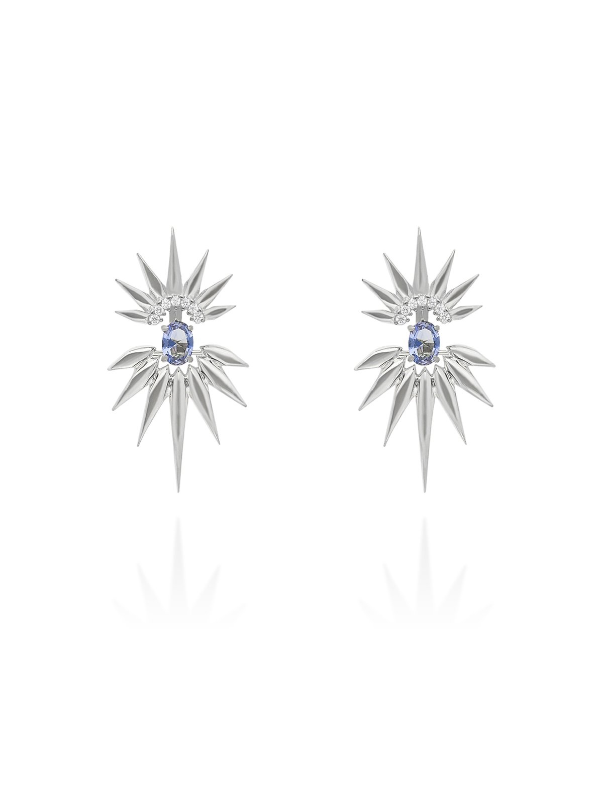Joyera Kattalin - Compromiso, Joyera - Joyas para novias, Pendientes - Pendientes Galaxy doble azul en plata - Foto 1