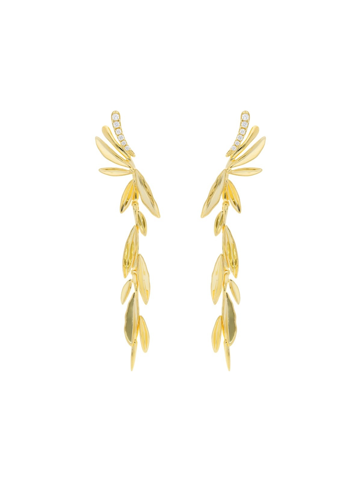 Joyera Kattalin - Compromiso, Joyera - Joyas para novias, Pendientes - Pendientes de plata Largo trepador con circonitas - Foto 1