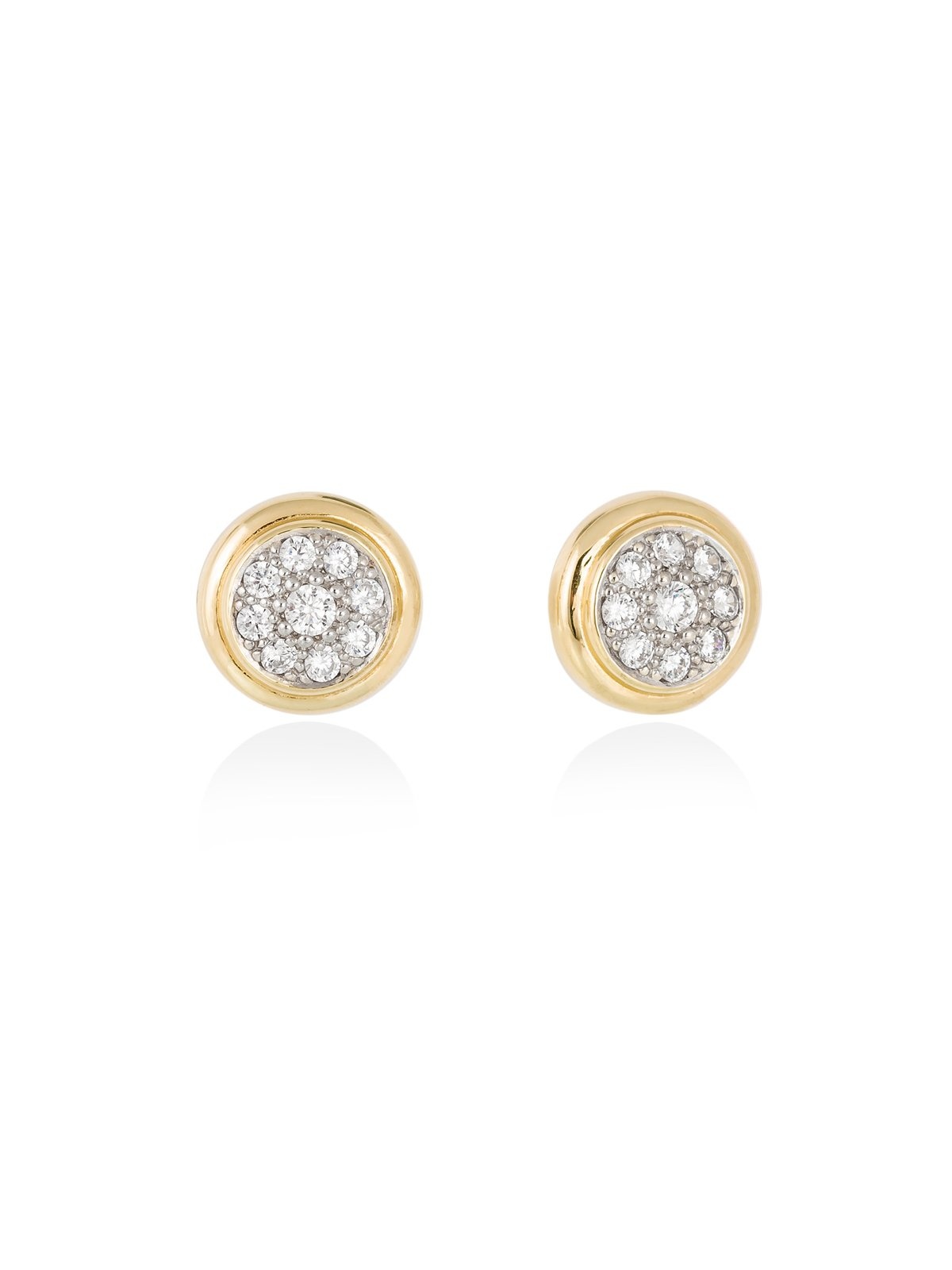 Joyera Kattalin - Joyera - Pendientes - Pendientes BOTON Blanco en plata dorada - Foto 1