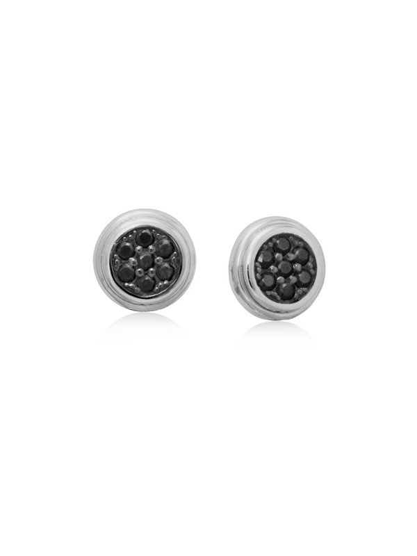 Joyería Kattalin - NOVEDADES en Pendientes - Joyería - Pendientes BOTON Negro en plata Joyería Kattalin - NOVEDADES en Pendientes - Joyería - Pendientes BOTON Negro en plata