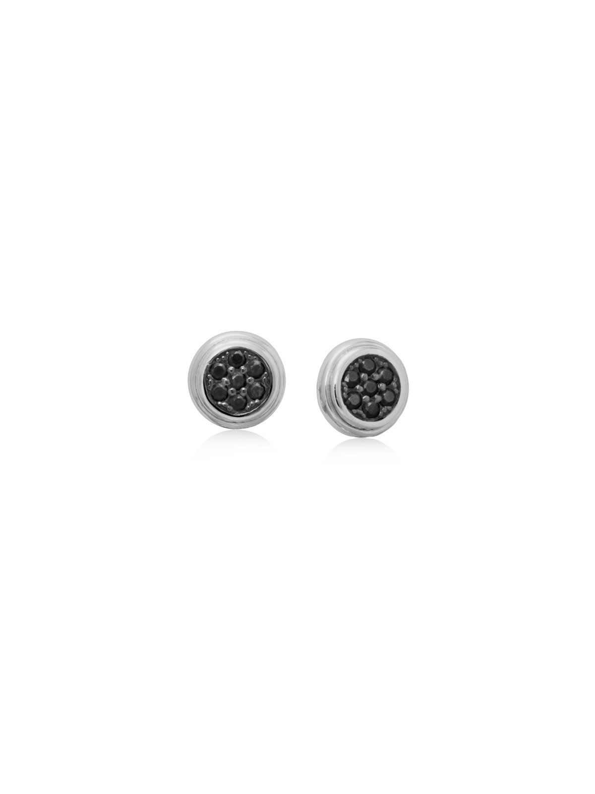Joyera Kattalin - Joyera - Pendientes - Pendientes BOTON Negro en plata - Foto 1