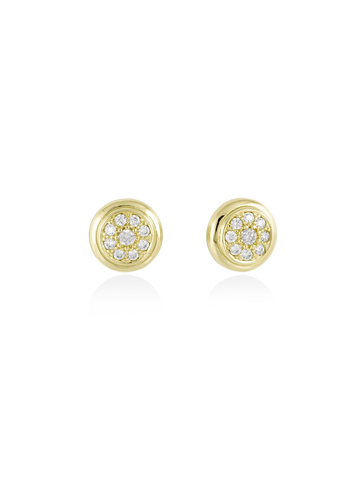 Joyera Kattalin - Joyera - Pendientes - Pendientes BOTON Blanco en plata dorada - Foto 1