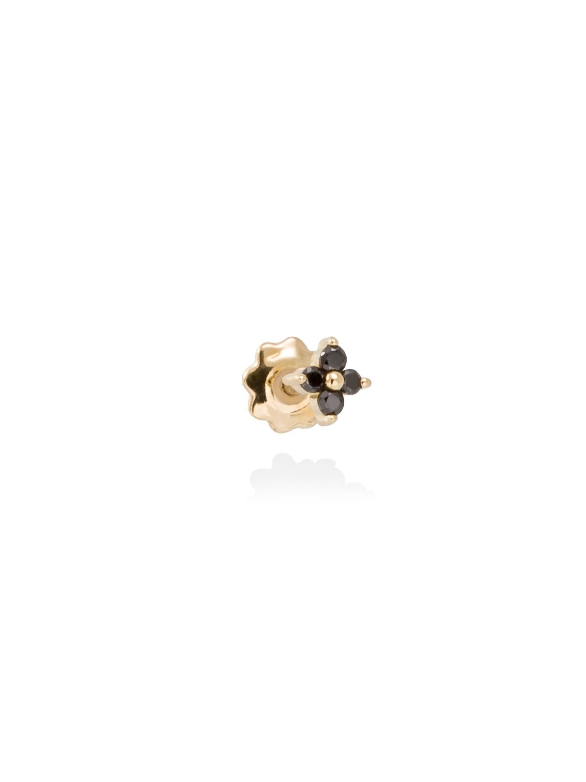 Joyera Kattalin - Joyera - Piercings - Piercing TREBOL en Oro amarillo 18Kt y diamantes negros - Foto 1