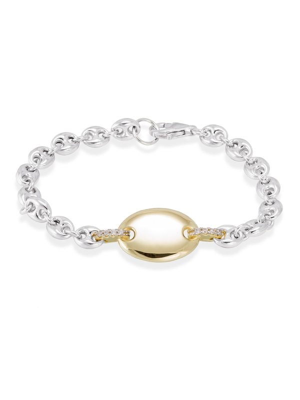 Joyería Kattalin - NOVEDADES en Pulseras - Joyería - Pulsera con chapa calabrote en plata y circonitas blancas Joyería Kattalin - NOVEDADES en Pulseras - Joyería - Pulsera con chapa calabrote en plata y circonitas blancas
