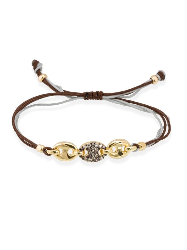 Joyería Kattalin - NOVEDADES en Pulseras - Joyería - Pulsera de calabrote en plata dorada y circonitas con macramé Joyería Kattalin - NOVEDADES en Pulseras - Joyería - Pulsera de calabrote en plata dorada y circonitas con macramé