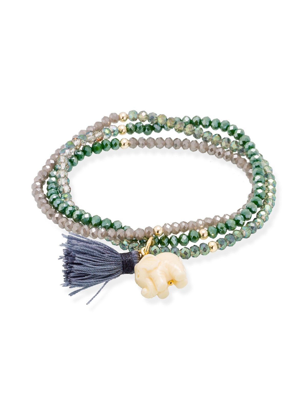 Joyera Kattalin - Joyera - Pulseras - Pulsera ZEN verde en plata dorada - Foto 1