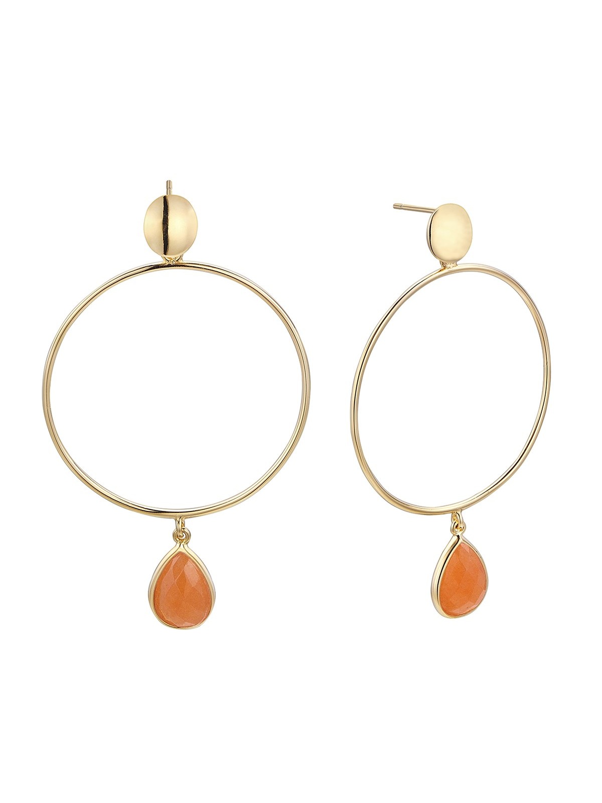 Joyera Kattalin - Joyera - Pendientes - Pendientes de plata dorada naranja - Foto 1