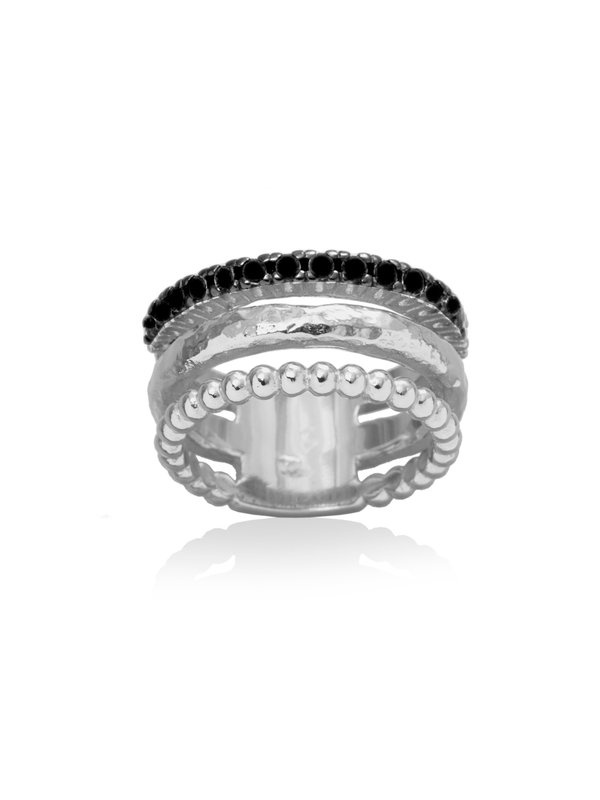 Joyería Kattalin - NOVEDADES en Anillos - Joyería - Anillo TRIFINE Negro en plata Joyería Kattalin - NOVEDADES en Anillos - Joyería - Anillo TRIFINE Negro en plata