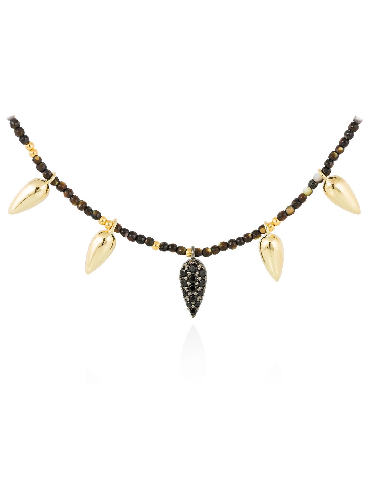 Joyera Kattalin - Joyera - Collares - Gargantilla TRUCO Negro en plata dorada - Foto 1