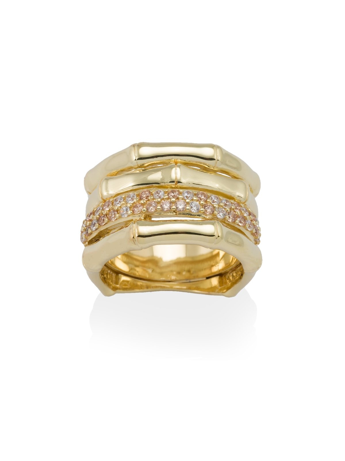 Joyera Kattalin - Joyera - Anillos - Anillo BAMBOO Coac en plata dorada - Foto 1