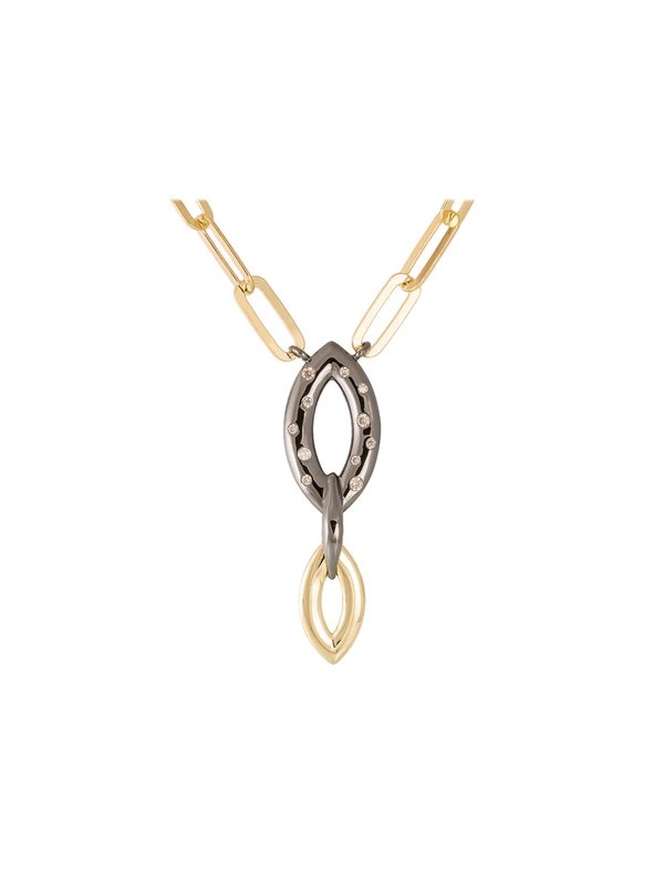 Joyería Kattalin - NOVEDADES en Collares - Joyería - Collar navette con circonitas y cadena clip de plata Joyería Kattalin - NOVEDADES en Collares - Joyería - Collar navette con circonitas y cadena clip de plata